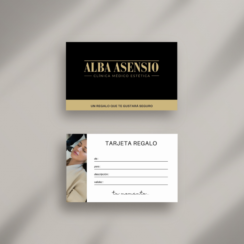 Tarjeta de Regalos para tratamientos estéticos faciales, corporales y despilación láser
